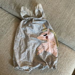 EUC mud pie unicorn lace romper